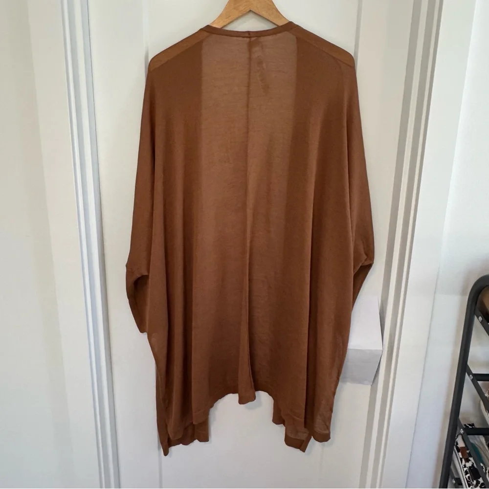 Chico’s  Women’s  XL  Brown  Open  Front  Cardigan  Sweater  Neutral  Minimalist